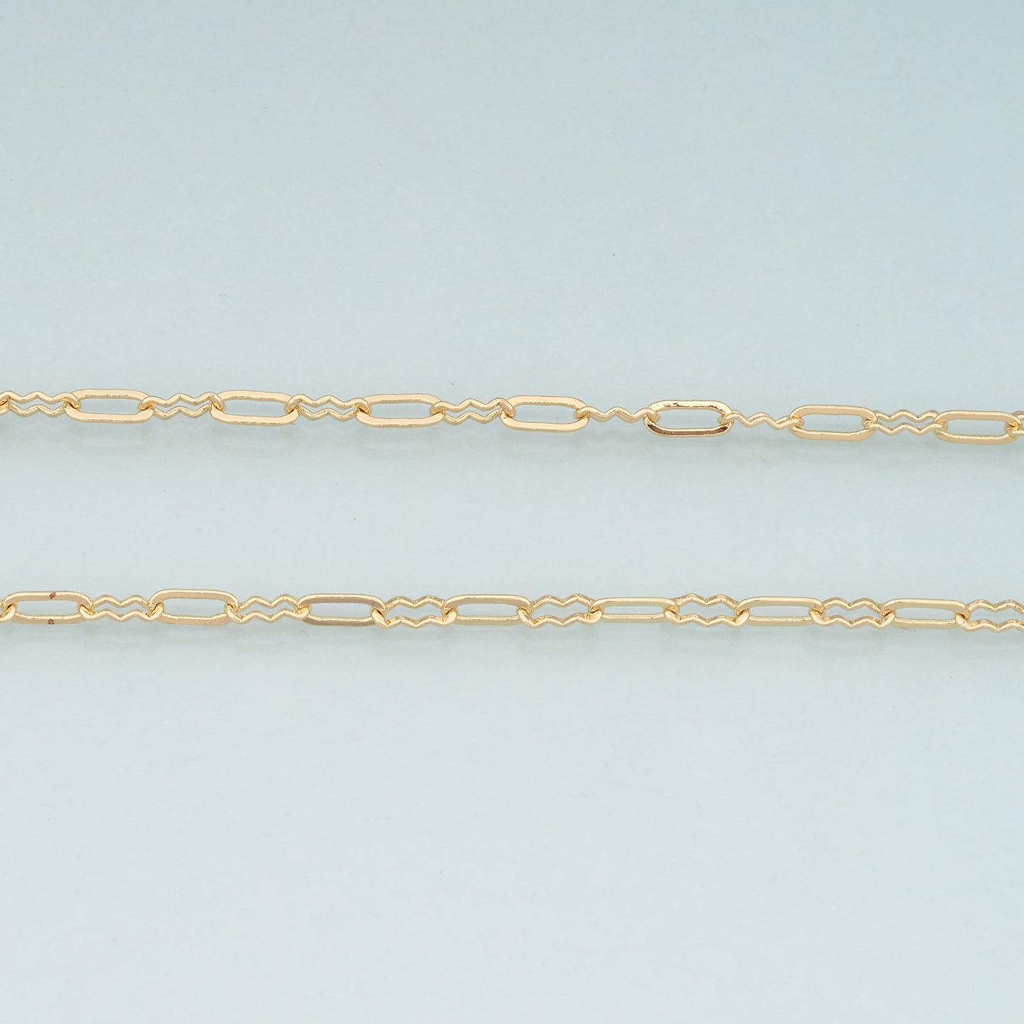 Gold Wave Chain,18K Gold Filled Oval Chain for Necklace Bracelet DIY Jewelry Making Supply