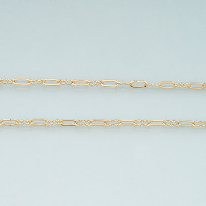 Gold Wave Chain,18K Gold Filled Oval Chain for Necklace Bracelet DIY Jewelry Making Supply