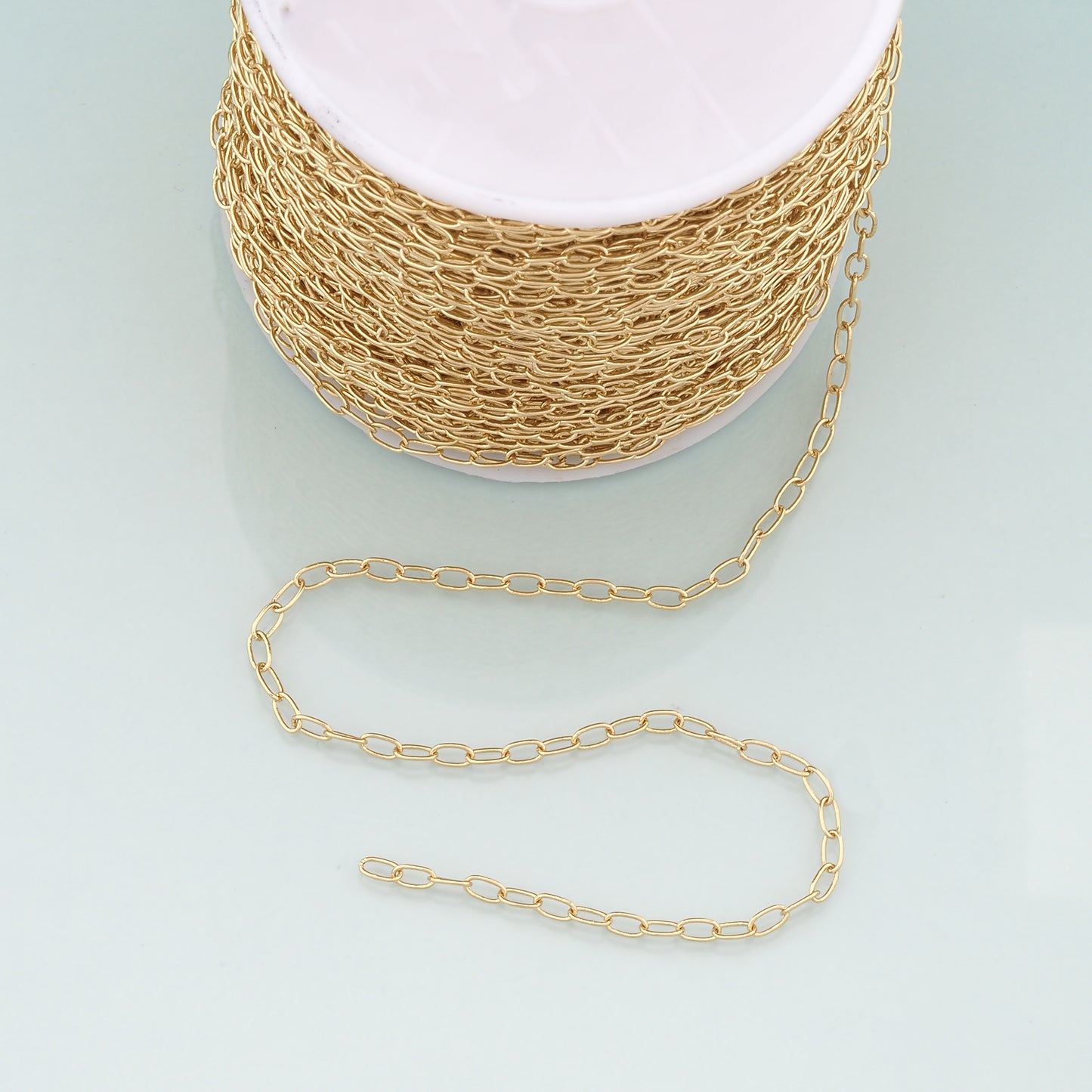 Gold Oval Chain,18K Gold Filled Oval Chain for Necklace Bracelet DIY Jewelry Making Supply