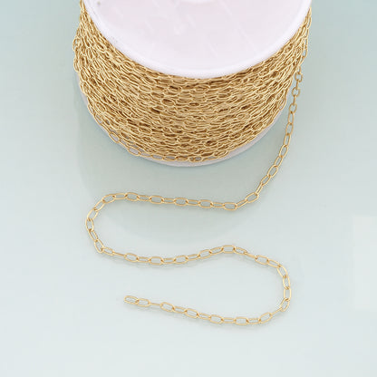 Gold Oval Chain,18K Gold Filled Oval Chain for Necklace Bracelet DIY Jewelry Making Supply