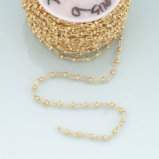 Gold Wave Chain,18K Gold Filled Oval Chain for Necklace Bracelet DIY Jewelry Making Supply