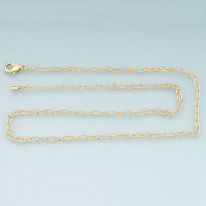 Gold Oval Chain,18K Gold Filled Oval for Necklace Bracelet DIY Jewelry Making Supply