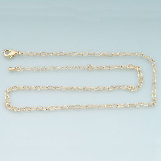 Gold Oval Chain,18K Gold Filled Oval for Necklace Bracelet DIY Jewelry Making Supply