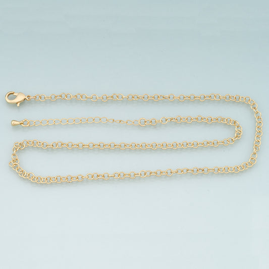 Gold Round Chain,18K Gold Filled Round for Necklace Bracelet DIY Jewelry Making Supply