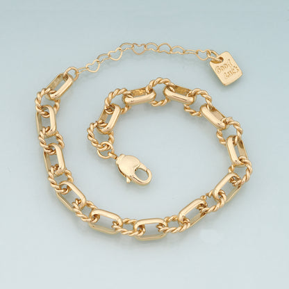 Gold Adjustable Chain,18K Gold Filled Oval Bracelet,Semi Finished Bracelets,Bracelets for Jewelry Making