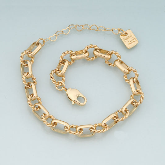 Gold Adjustable Chain,18K Gold Filled Oval Bracelet,Semi Finished Bracelets,Bracelets for Jewelry Making