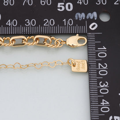 Gold Adjustable Chain,18K Gold Filled Oval Bracelet,Semi Finished Bracelets,Bracelets for Jewelry Making
