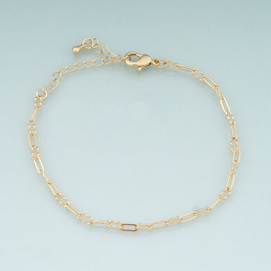 Gold Adjustable Chain,18K Gold Filled Oval Bracelet,Semi Finished Bracelets,Bracelets for Jewelry Making