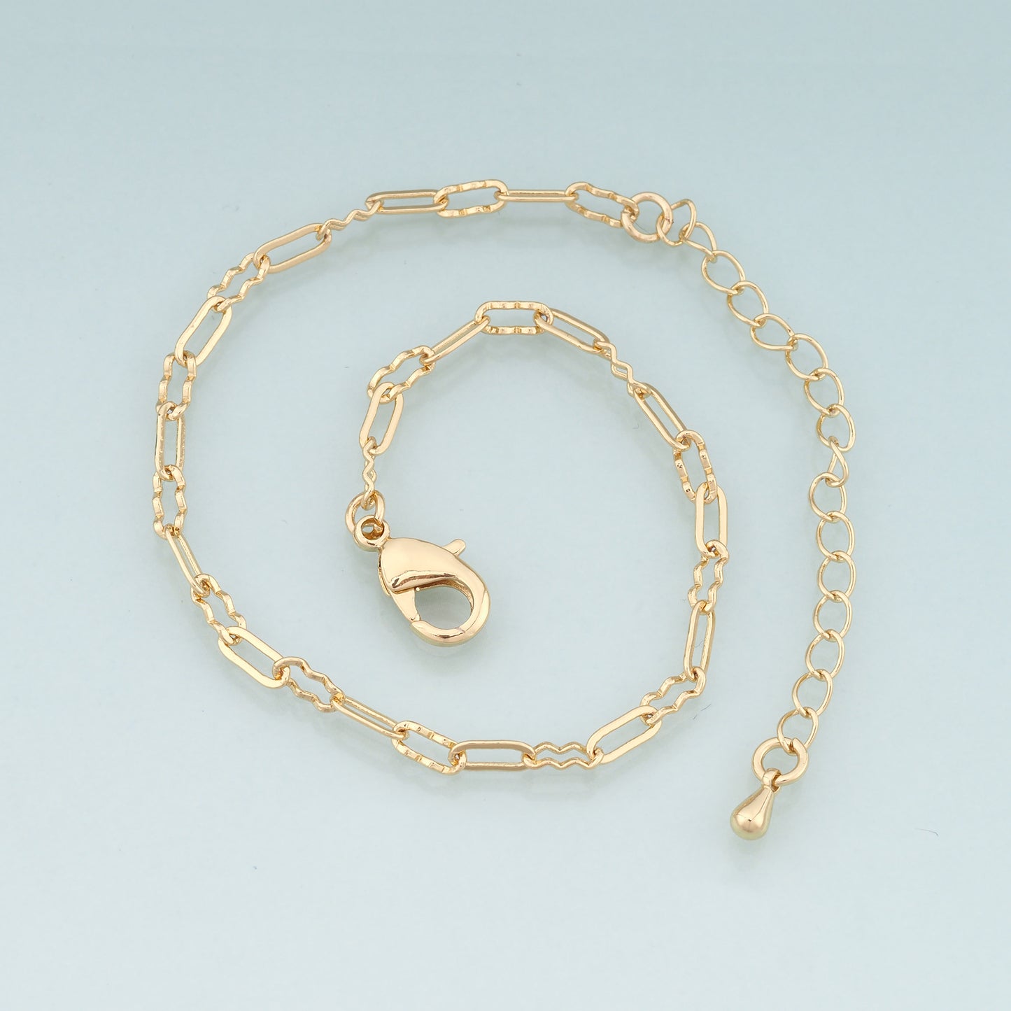 Gold Adjustable Chain,18K Gold Filled Oval Bracelet,Semi Finished Bracelets,Bracelets for Jewelry Making