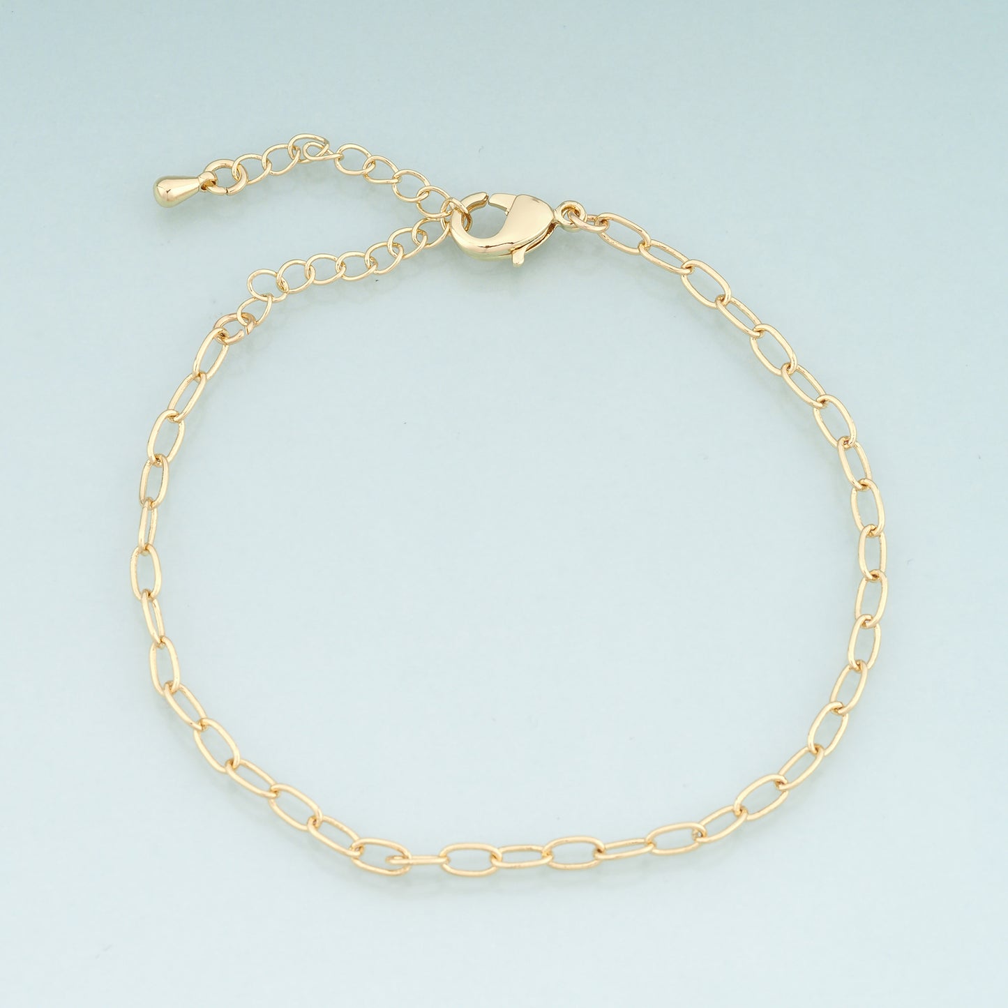 Gold Adjustable Chain,18K Gold Filled Oval Bracelet,Semi Finished Bracelets,Bracelets for Jewelry Making