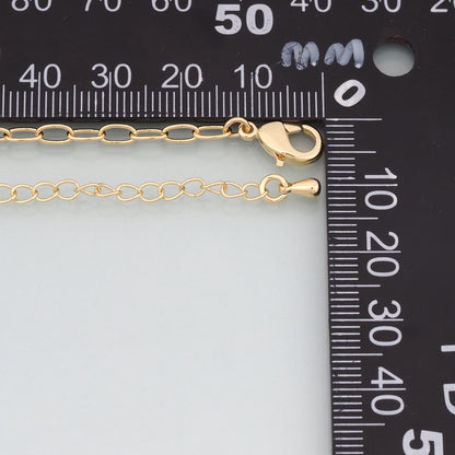 Gold Adjustable Chain,18K Gold Filled Oval Bracelet,Semi Finished Bracelets,Bracelets for Jewelry Making