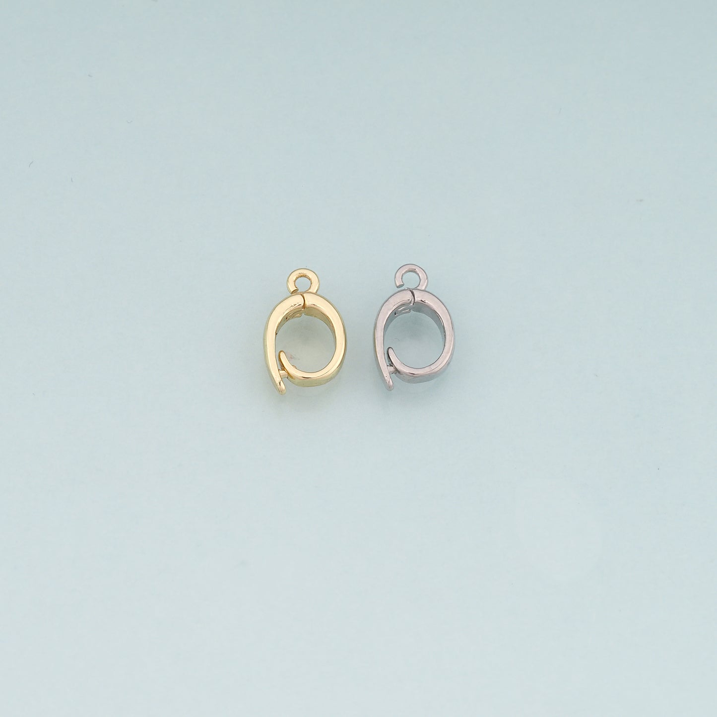 18K Gold Filled Oval Carabiner Clasp,Carabiner Lock Connector,Spring Push Gate for DIY Jewelry Finding Necklace Bracelet