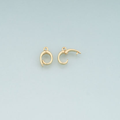 18K Gold Filled Oval Carabiner Clasp,Carabiner Lock Connector,Spring Push Gate for DIY Jewelry Finding Necklace Bracelet