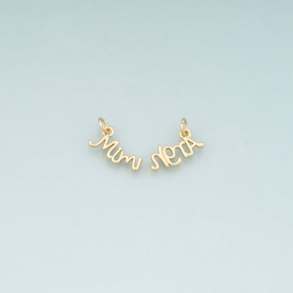 18K Gold Filled Name Pendant,Dainty Name Charm Bracelet Necklace for DIY Jewelry Making Supply