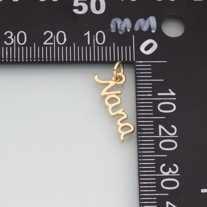 18K Gold Filled Name Pendant,Dainty Name Charm Bracelet Necklace for DIY Jewelry Making Supply