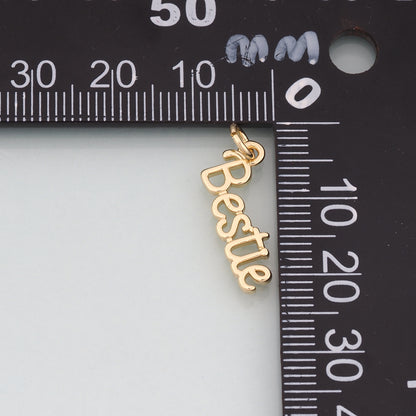 18K Gold Filled Name Pendant,Dainty Name Charm Bracelet Necklace for DIY Jewelry Making Supply