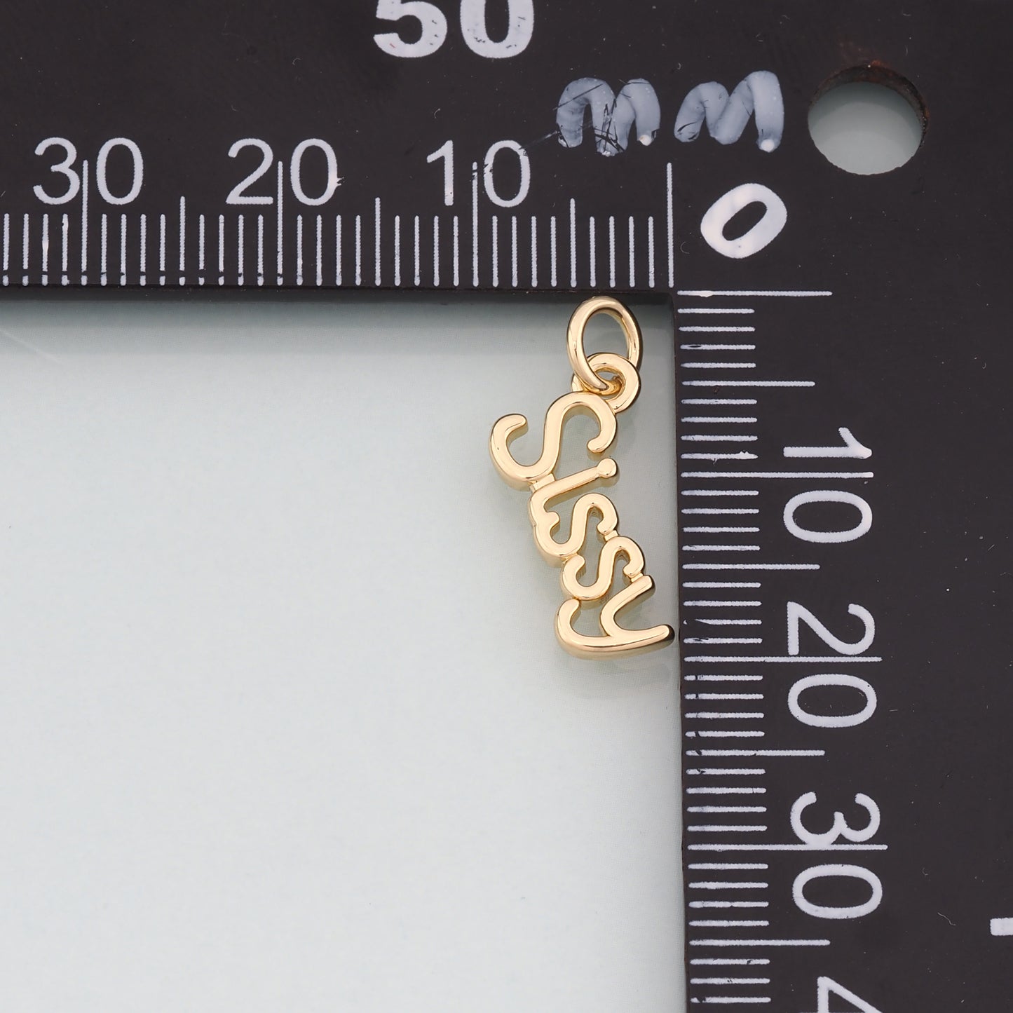 18K Gold Filled Name Pendant,Dainty Name Charm Bracelet Necklace for DIY Jewelry Making Supply