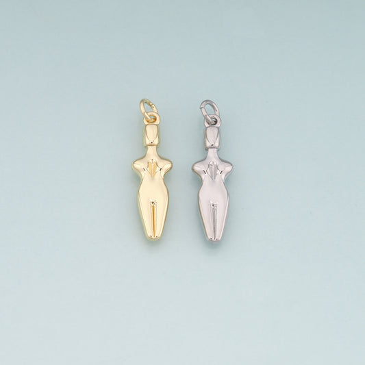 18K Gold Filled Goddess Pendant,Dainty Goddess Charm Bracelet Necklace for DIY Jewelry Making Supply