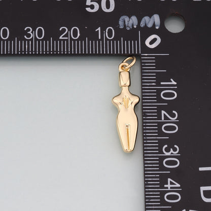 18K Gold Filled Goddess Pendant,Dainty Goddess Charm Bracelet Necklace for DIY Jewelry Making Supply