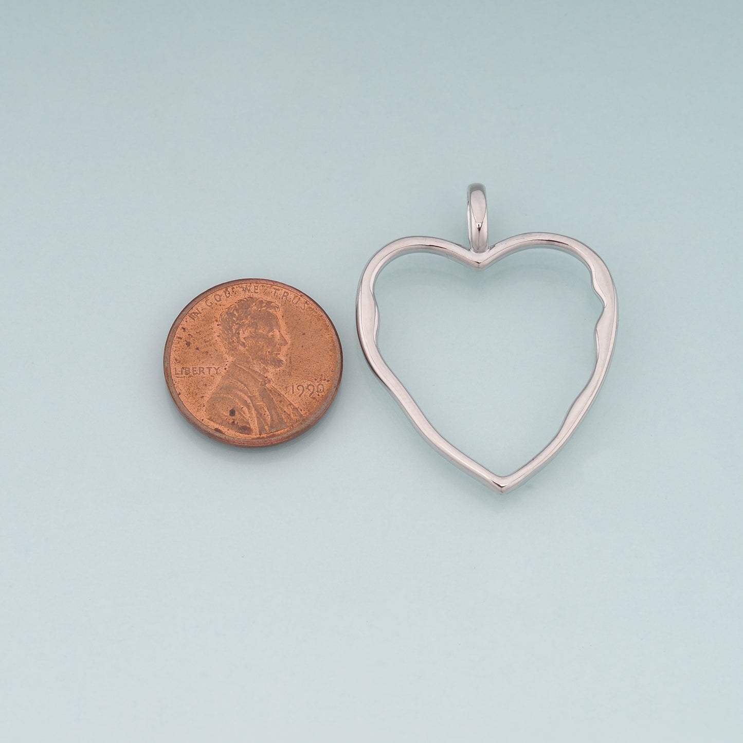 18K Gold Filled Heart Pendant,Heart Charm Bracelet Necklace for DIY Jewelry Making Supply