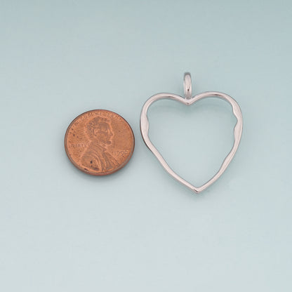 18K Gold Filled Heart Pendant,Heart Charm Bracelet Necklace for DIY Jewelry Making Supply