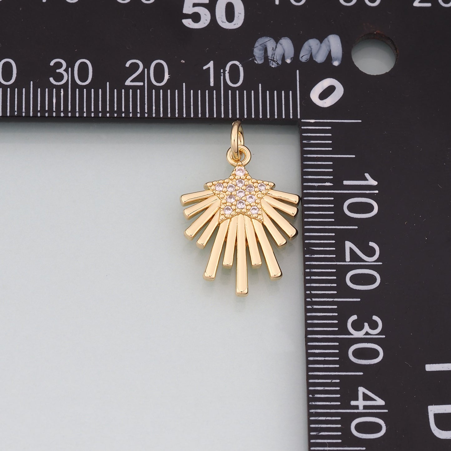 Gold Celestial Charms,18K Gold Filled Star Pendant,CZ Micro Pave Star Charm Bracelet Necklace for DIY Jewelry Making Supply
