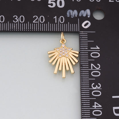 Gold Celestial Charms,18K Gold Filled Star Pendant,CZ Micro Pave Star Charm Bracelet Necklace for DIY Jewelry Making Supply