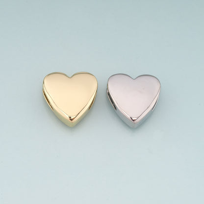 Gold Heart Beads Charms,18K Gold Filled Heart Spacer beads Bracelet Necklace for DIY Jewelry Making Supply