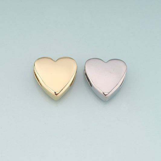 Gold Heart Beads Charms,18K Gold Filled Heart Spacer beads Bracelet Necklace for DIY Jewelry Making Supply