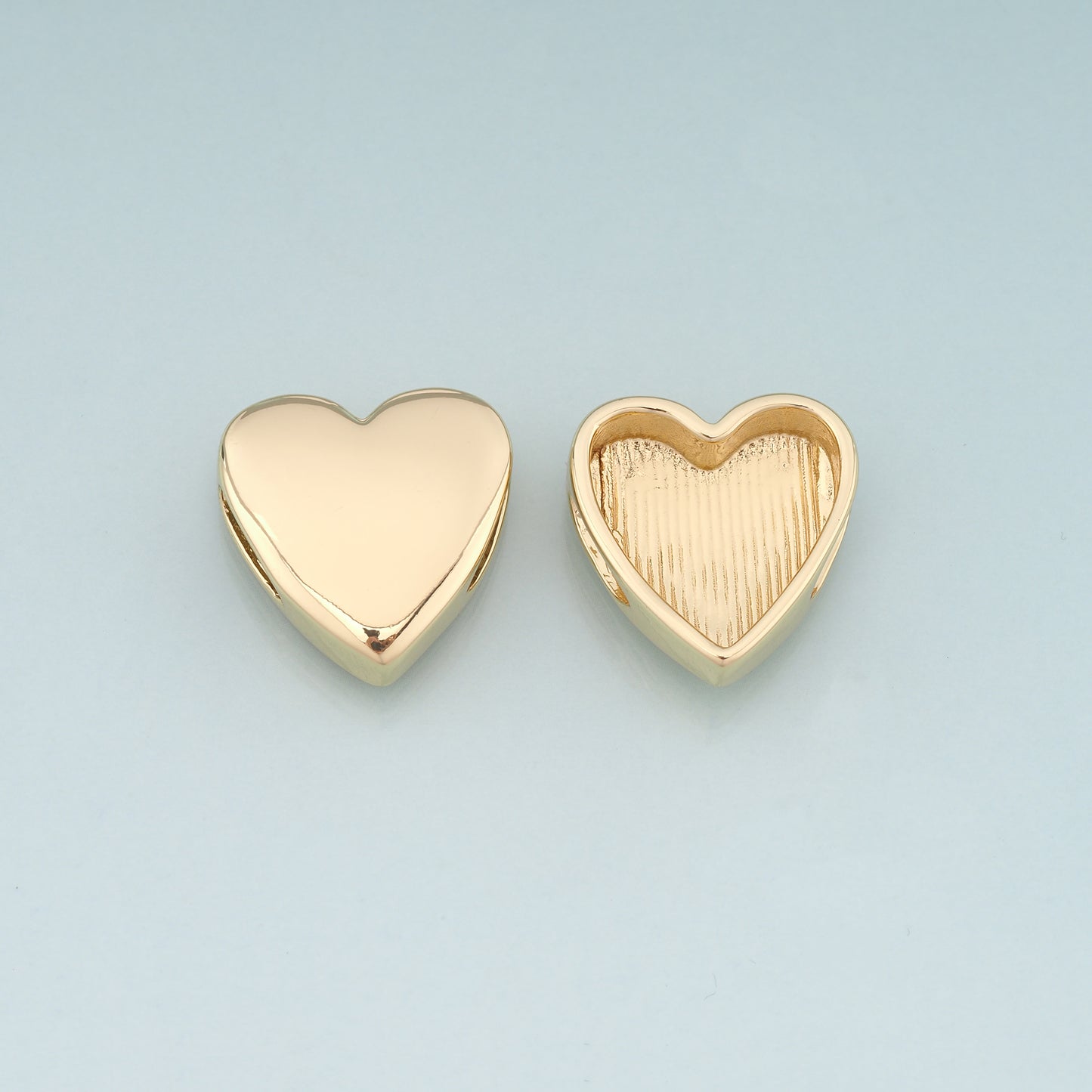 Gold Heart Beads Charms,18K Gold Filled Heart Spacer beads Bracelet Necklace for DIY Jewelry Making Supply