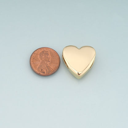 Gold Heart Beads Charms,18K Gold Filled Heart Spacer beads Bracelet Necklace for DIY Jewelry Making Supply