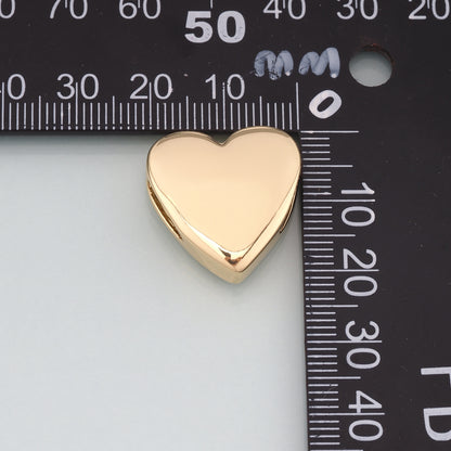 Gold Heart Beads Charms,18K Gold Filled Heart Spacer beads Bracelet Necklace for DIY Jewelry Making Supply