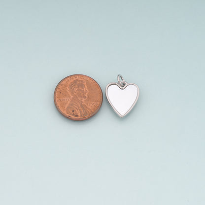18K Gold Filled Shell Heart Pendant,Heart Charm Bracelet Necklace for DIY Jewelry Making Supply