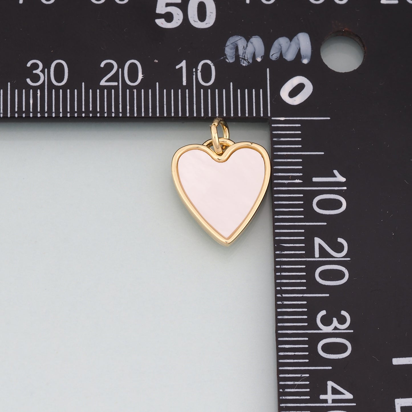 18K Gold Filled Shell Heart Pendant,Heart Charm Bracelet Necklace for DIY Jewelry Making Supply