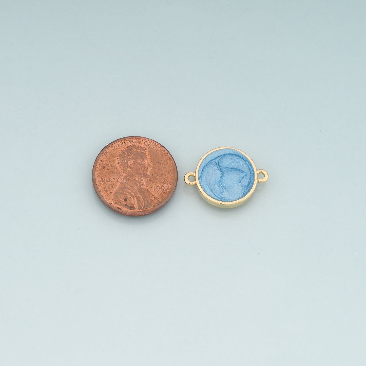 Gold Round Connector,18K Gold Filled Round Pendant,Enamel Round Charm Bracelet Necklace for DIY Jewelry Making Supply