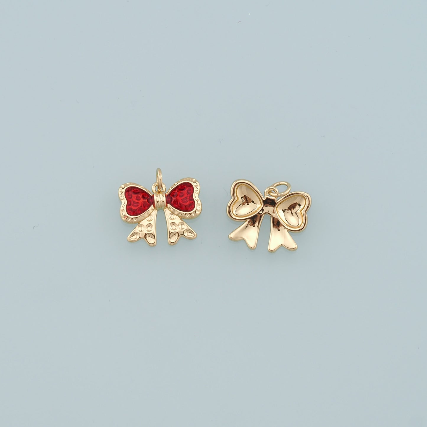 Gold Bow Charms,18K Gold Filled Bow Pendant,bow tie Charm Bracelet Necklace for DIY Jewelry Making Supply
