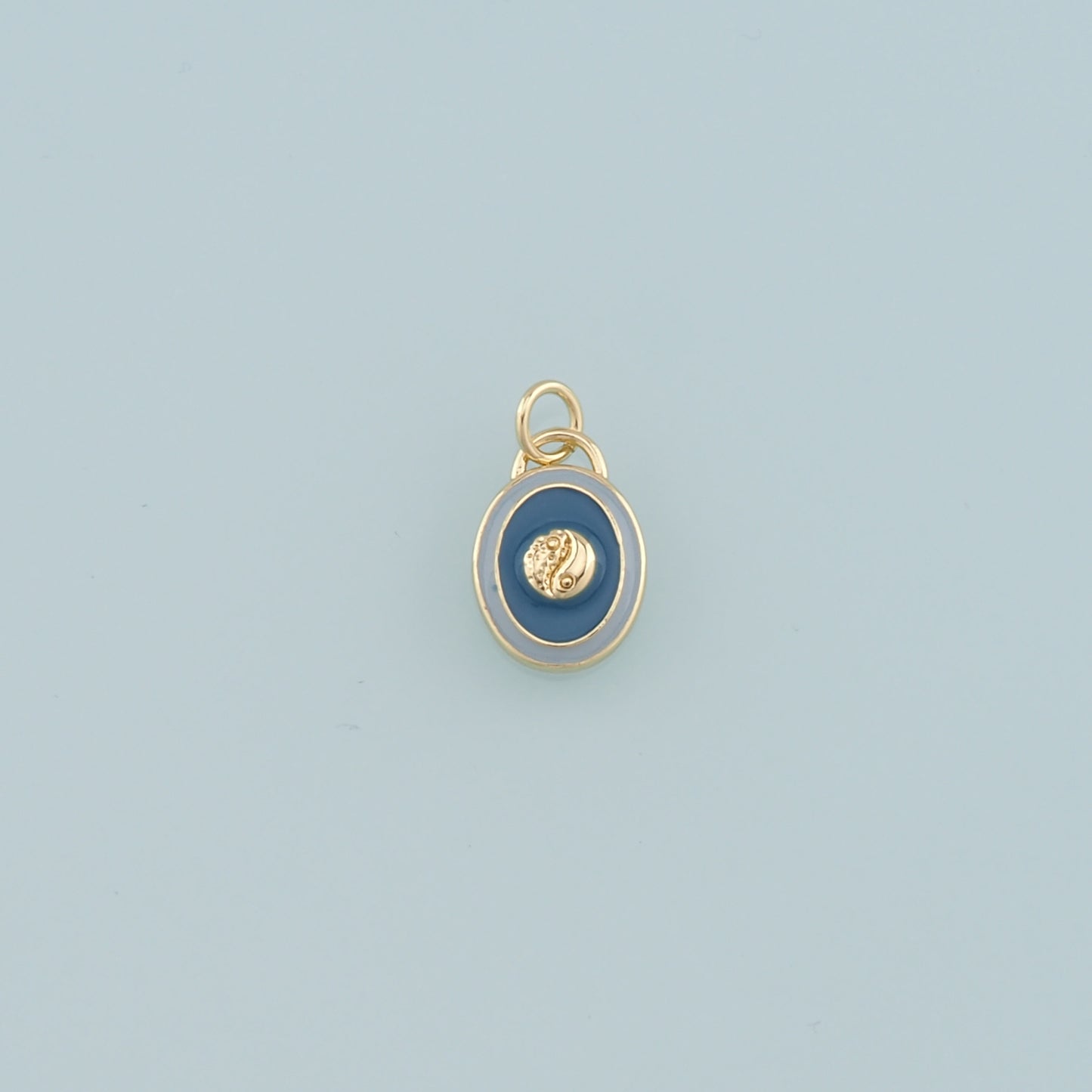 Gold Yin Yang Charms,18K Gold Filled Round Pendant,Enamel Yin Yang Charm Bracelet Necklace for DIY Jewelry Making Supply