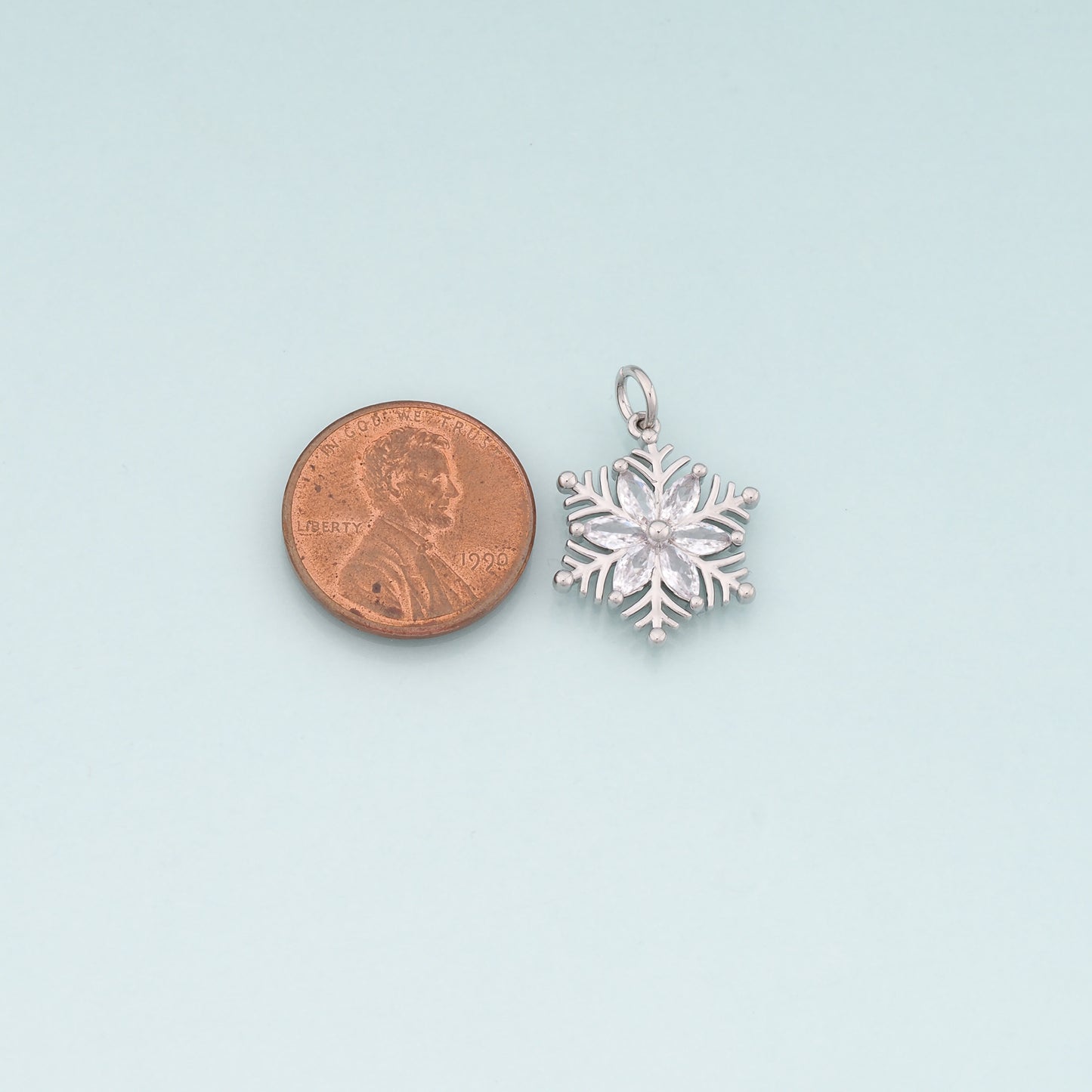 Gold Christmas Charms,18K Gold Filled CZ Micro Pave Christmas snowflake Pendant Charm Bracelet Necklace for DIY Jewelry Making Supply