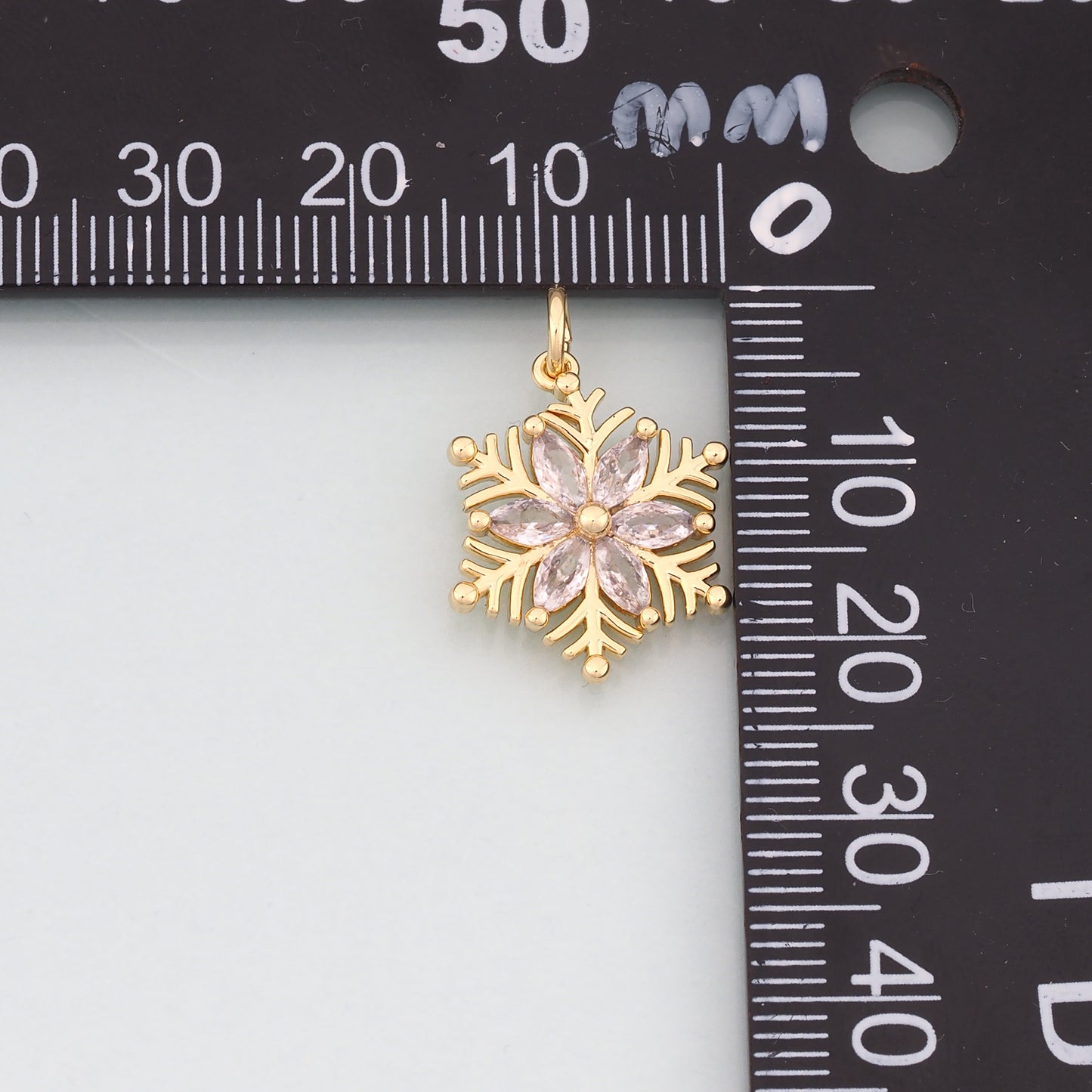 Gold Christmas Charms,18K Gold Filled CZ Micro Pave Christmas snowflake Pendant Charm Bracelet Necklace for DIY Jewelry Making Supply