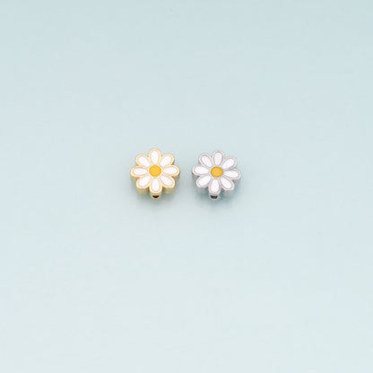Gold Flower Spacer Beads Charms,18K Gold Filled Flower Bracelet Necklace for DIY Jewelry Making Supply