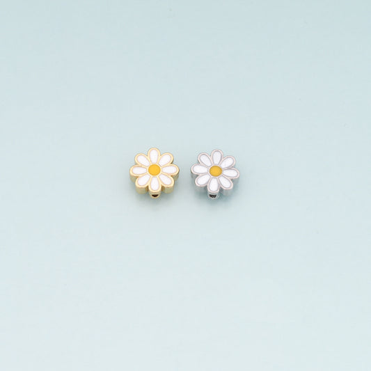 Gold Flower Spacer Beads Charms,18K Gold Filled Flower Bracelet Necklace for DIY Jewelry Making Supply