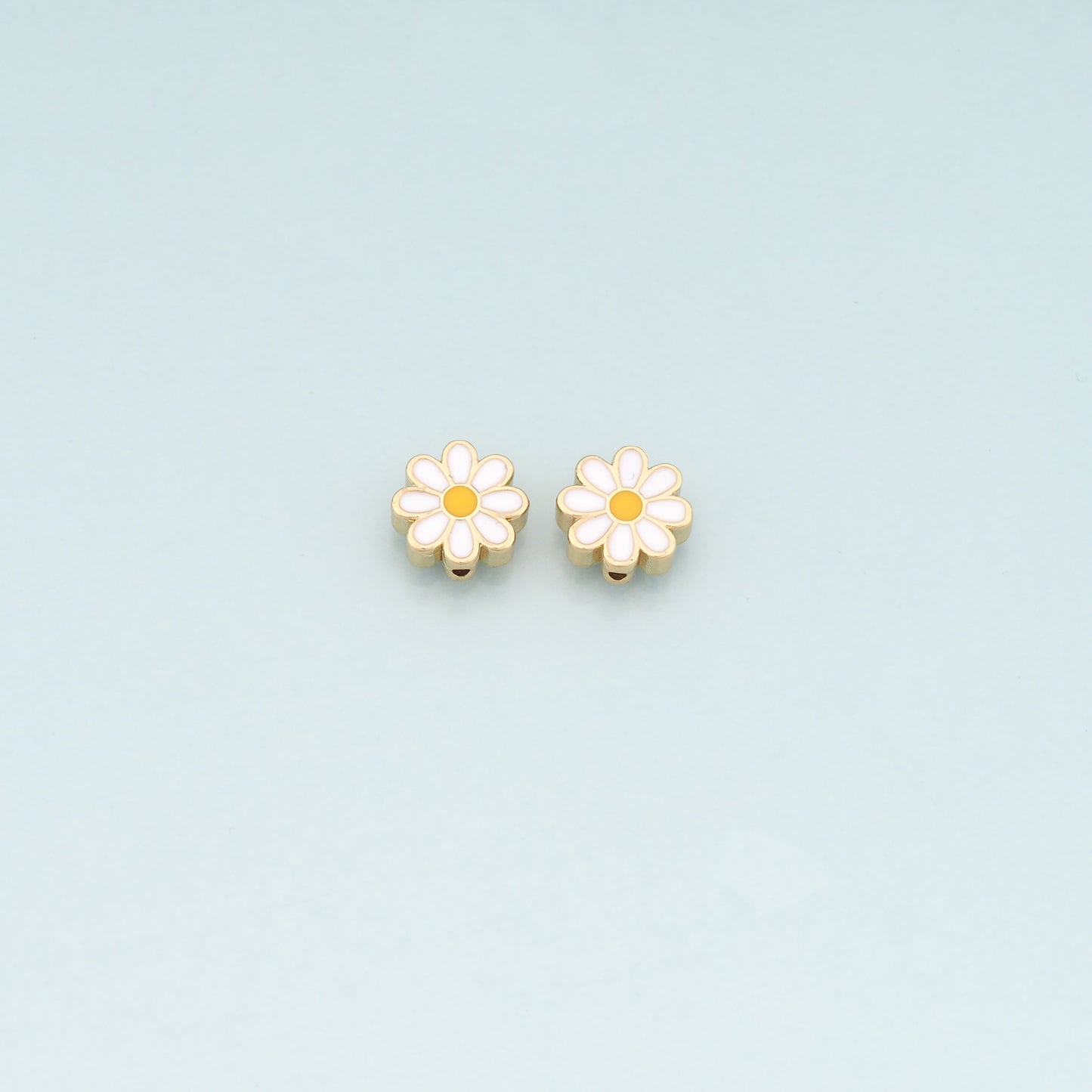 Gold Flower Spacer Beads Charms,18K Gold Filled Flower Bracelet Necklace for DIY Jewelry Making Supply
