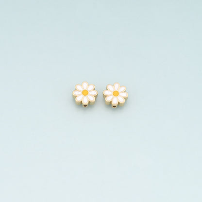 Gold Flower Spacer Beads Charms,18K Gold Filled Flower Bracelet Necklace for DIY Jewelry Making Supply