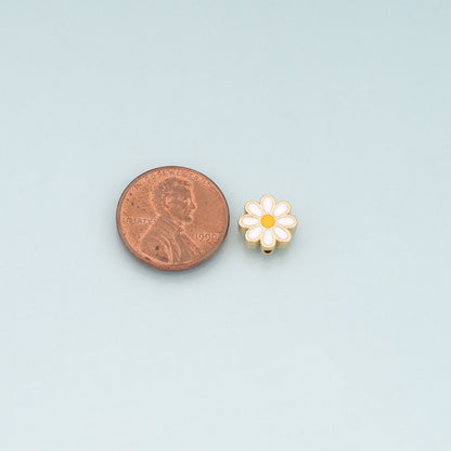 Gold Flower Spacer Beads Charms,18K Gold Filled Flower Bracelet Necklace for DIY Jewelry Making Supply