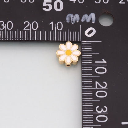 Gold Flower Spacer Beads Charms,18K Gold Filled Flower Bracelet Necklace for DIY Jewelry Making Supply