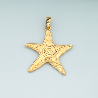 Gold Starfish Charms,18K Gold Filled Big Sea star Pendant,Starfish Charm Bracelet Necklace for DIY Jewelry Making Supply