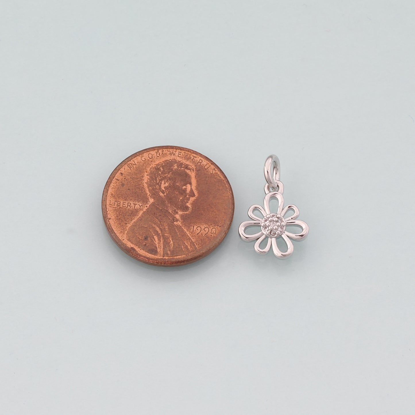 Gold Flower Charms,18K Gold Filled Flower Pendant,CZ Micro Pave Flower Charm Bracelet Necklace for DIY Jewelry Making Supply