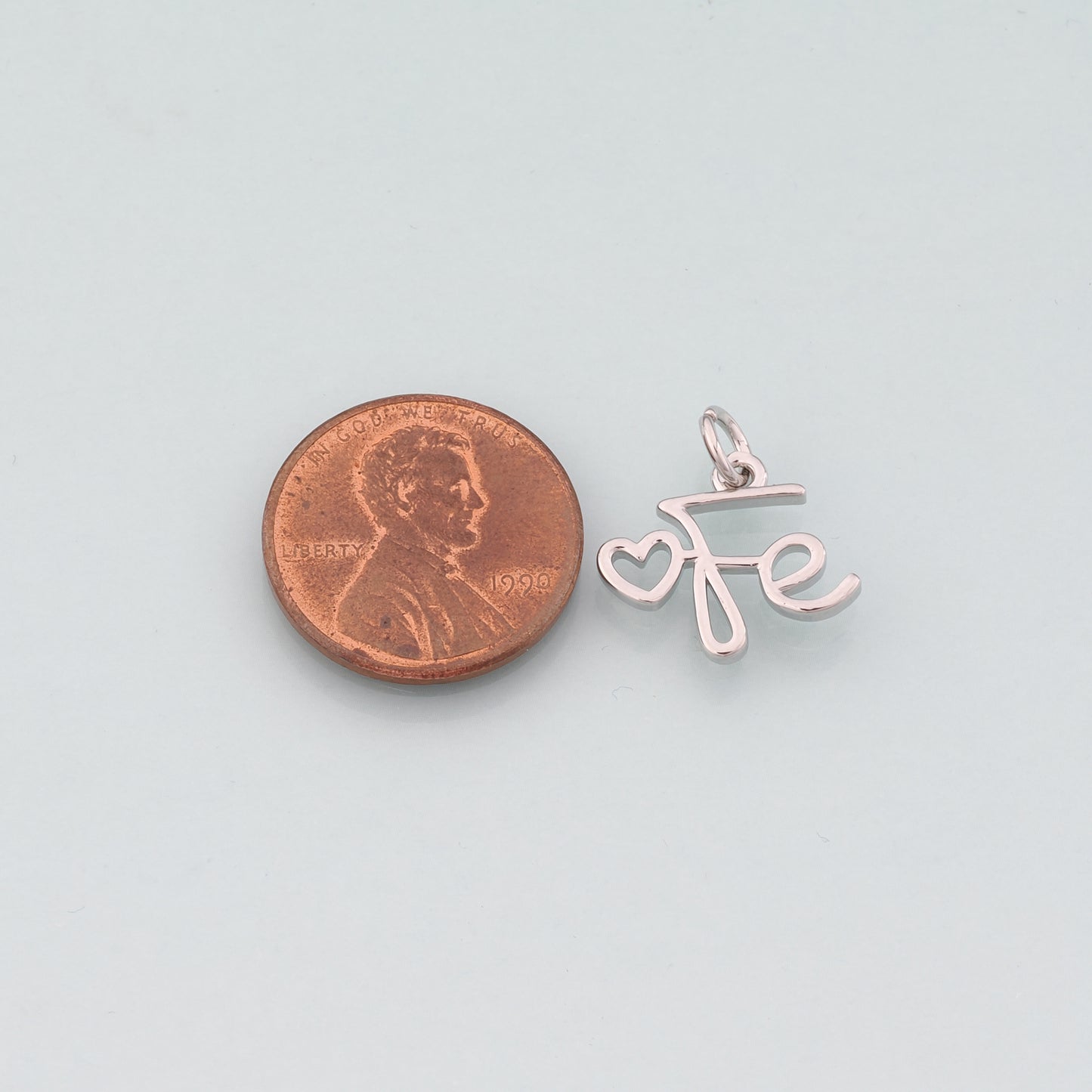 18K Gold Filled Fe Pendant,Dainty Fe Charm Bracelet Necklace for DIY Jewelry Making Supply