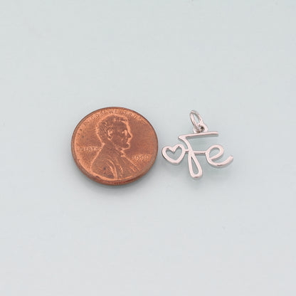 18K Gold Filled Fe Pendant,Dainty Fe Charm Bracelet Necklace for DIY Jewelry Making Supply