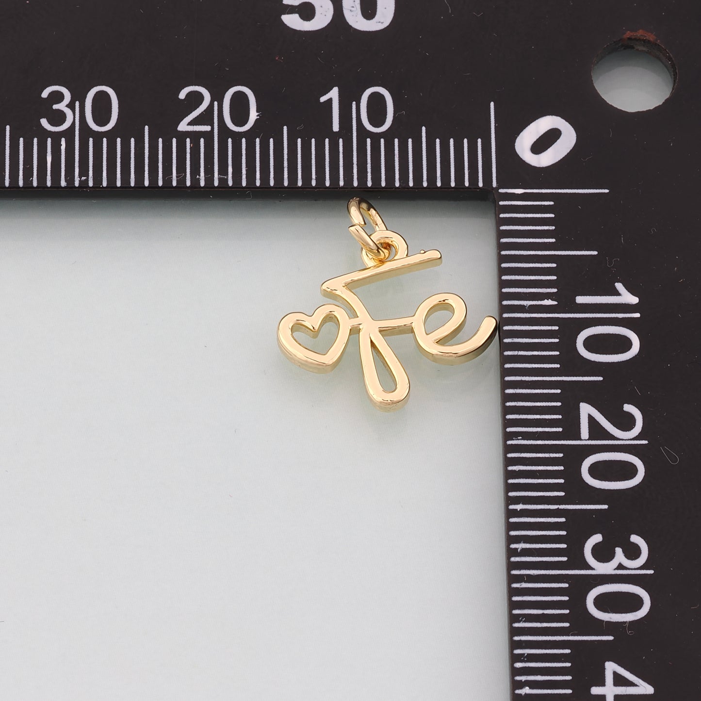 18K Gold Filled Fe Pendant,Dainty Fe Charm Bracelet Necklace for DIY Jewelry Making Supply